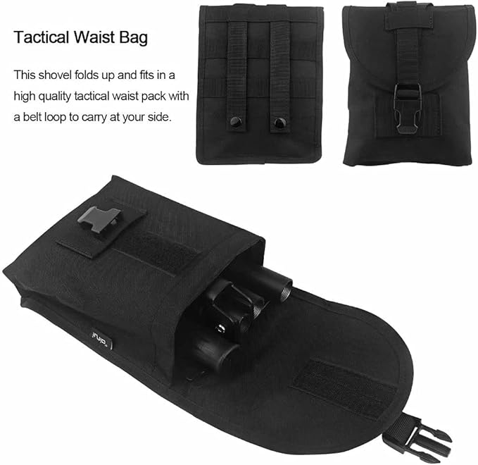 iunio Camping ShovelShovel Folding Portable Multitool Foldable Entrenching Tool Collapsible Spade for Backpacking Trenching Hiking Survival Car Emergency