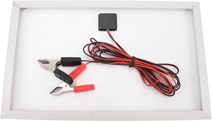 30W 12V Solar Panel Battery Charger Maintainer Portable Solar Panel Charger with Alligator Clips for Outdoor Camping Travel IP65 Portable for Car Boat RV Marine