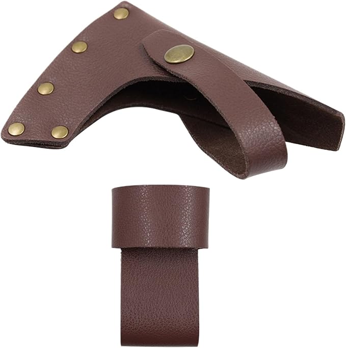PU Leather Axe Cover Waist Hanging Outdoor Axe Cover Camping Accessorie Wood Axe Cover Field Supplies for Outdoor Camping Blade Protection