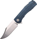 Petrified fish PFP03 Victor3.58 K110 Satin Blade140g Micarta Handel Flipper Liner lock Folding knife (Blue Satin)