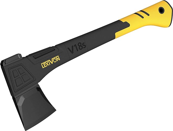 LEXIVON V18s Splitting Axe 18-Inch Lightweight Fiber-Glass Composite Handle &amp Ergonomic TPR Grip | Protective Carrying Sheath Included (LX-V18s)