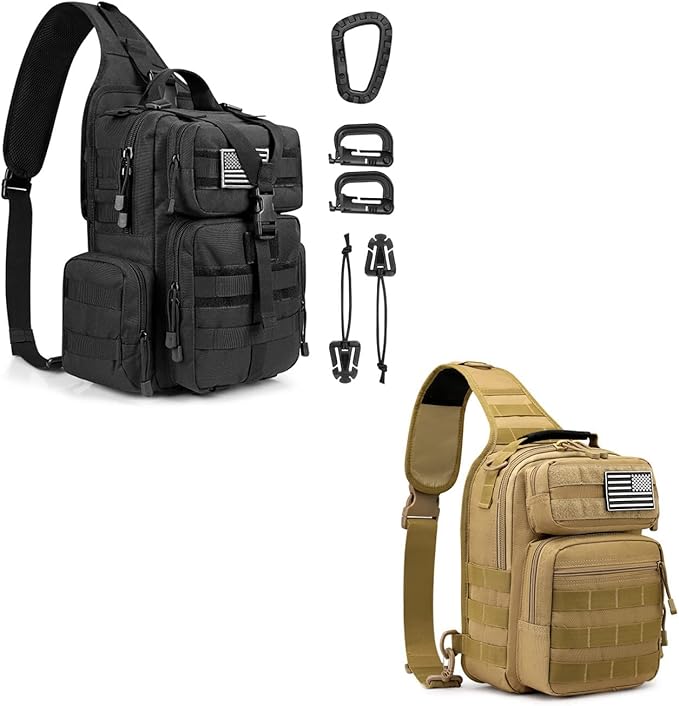 G4Free Tactical Sling Military Shoulder Backpack EDC Assault Range Bag and Tactical Sling Bag Military Rover Shoulder Sling Pack Molle EDC Chest Pack