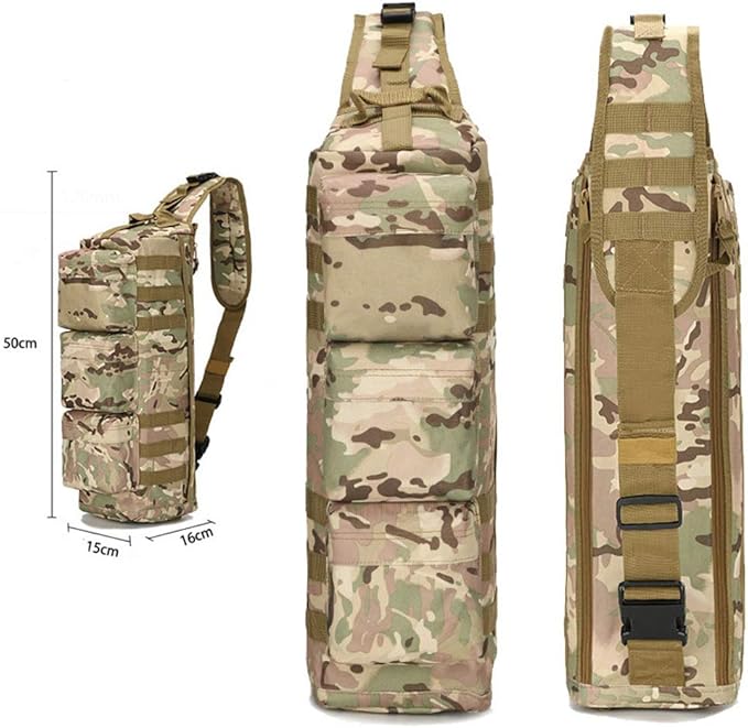 Sunnystacticalgear Outdoor Sports Hiking Sling Bag Shoulder Pack Camouflage Tactical Molle Assault Combat Bag - Green