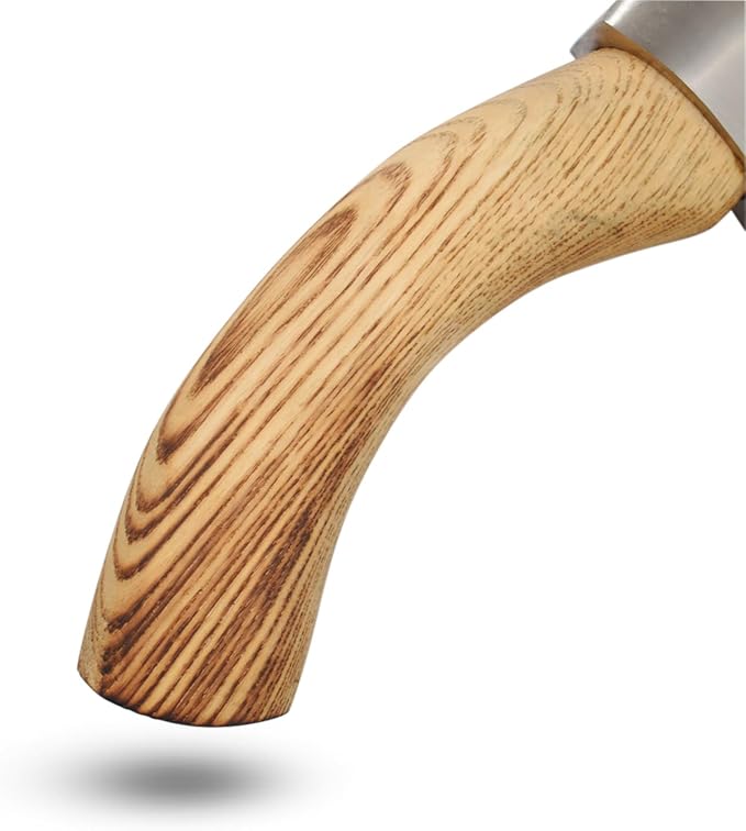 Handmade Ulu Kitchen Mini-Axe Knife Rose Wood Handle Comes with Leather Sheath (6009-P)