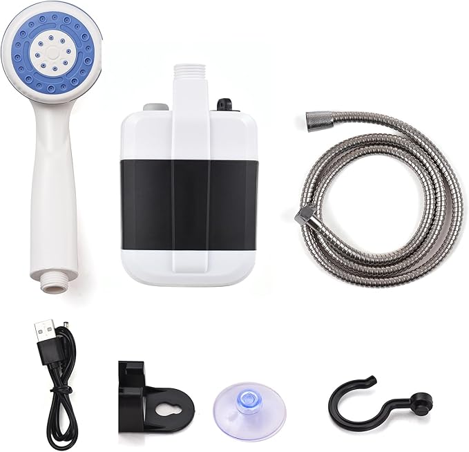 Portable Camping Shower Outdoor USB Rechargeable Electric Shower Pump for Camping Car Washing Gardening Pet Cleaning
