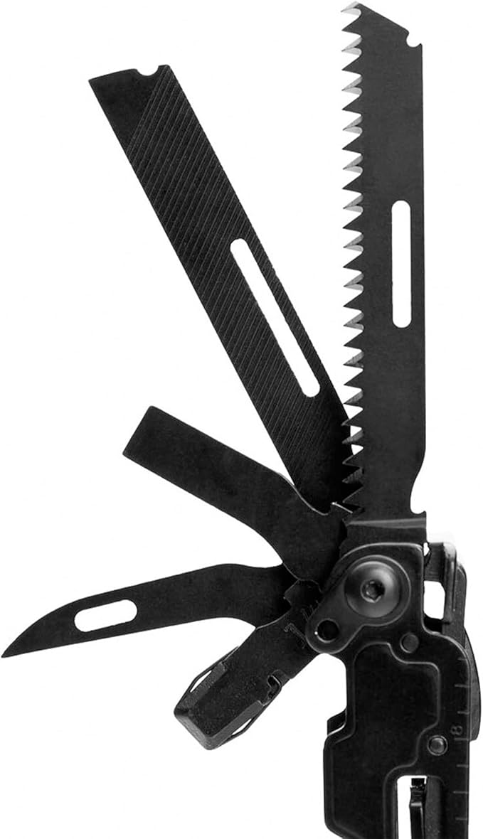 SOG PowerAccess Deluxe All-Around Heavy Duty Stainless Steel Multi-Tool w/Nylon Sheath Two Knife Blades Can &amp Bottle Opener Black