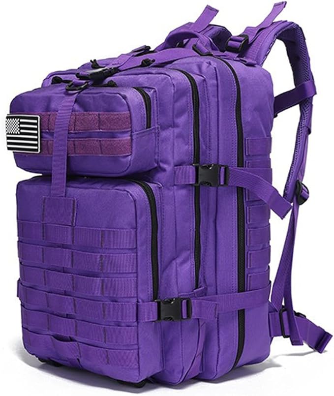 Military Tactical Backpack Large Army 3 Day Assault Pack Molle Bag Backpacks (Purple)