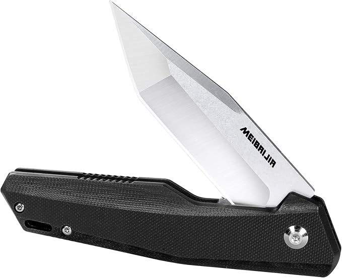 Pocket Knife D2 Blade Folding Knife with G10 Handle Liner Lock Pocket Clip Smooth Flipping Action EDC Knife with Ball Bearing for Hiking Camping Outdoor