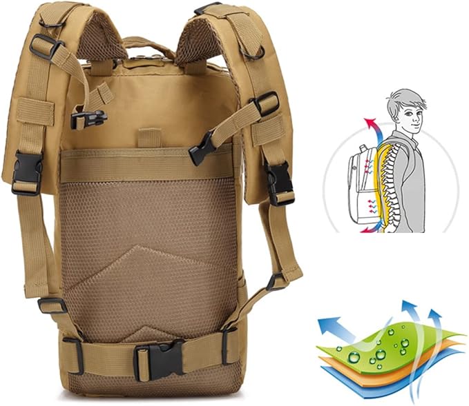 Magik 30L Military Tactical Bag Camping Outdoor EDC Travel Rucksack Hiking Backpack (Black)