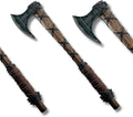 Ragnar Viking Axe 25” Norse Axe Inspired by Ragnar Lothbrok Carbon Steel Blade with Leather Wrapped Wooden Handle &amp Leather Sheath Viking Axe for Hunting Camping &amp Display