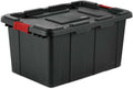 Sterilite 14669004 27 Gallon/102 Liter Industrial Tote Black Lid &amp Base w/Racer Red Latches