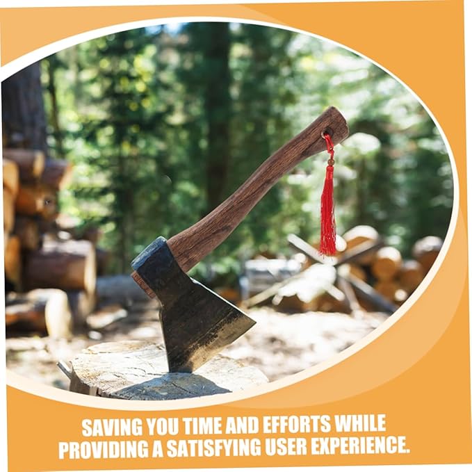 Housoutil 2pcs Wooden Axe Handle Replacement Splitting Axe Handle for Camping Part