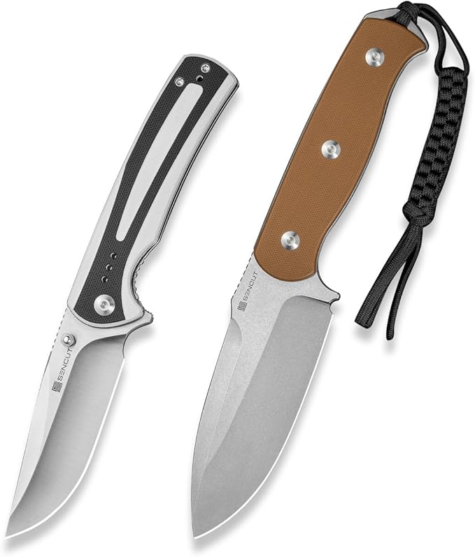 SENCUT Toxodon Fixed Blade Knife Bundles with Regnator Pocket Knife
