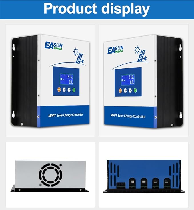 POWLAND 60A MPPT Solar Charge Controller12V/24V/36V/48V AutoMax Input 150V LCD Display Regulator Intelligent Charge Controller for Sealed Gel AGM Flooded Lithium Battery
