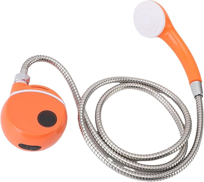 Kikumi Portable Camping Shower 2200 MAh Rechargeable Shower Pump with Shower Head for Walks for Car Pet Washing