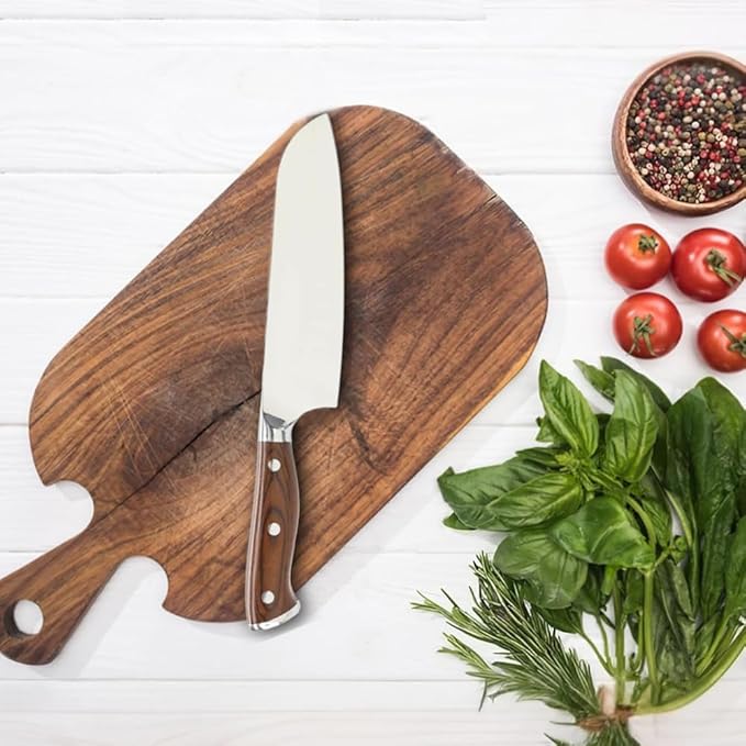 Shape28 Customizable Stainless Steel Steel Santoku Kitchen Knife with Laser Engraved Cooking Gifts for Him Her Housewarming Gifts Kitchen Knife Gift Set