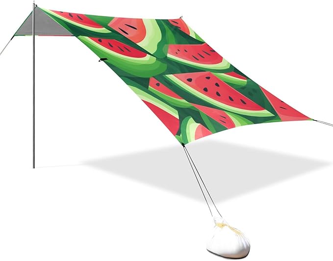 ALAZA Watermelon Slices Summer Beach Tent Sun Shelter Portable Canopy Sunshade for Outdoor Camping Picnics Backyard Fun 10x9 ft
