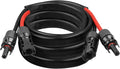 10AWG Solar Cable - 8FT Solar Panel Extension Cord 10 Gauge PV Wire with Flame Retardant Protective Sleeving Female &amp Male Waterproof Connector for RV Photovoltaic Systems Solar Panels (8 Feet)