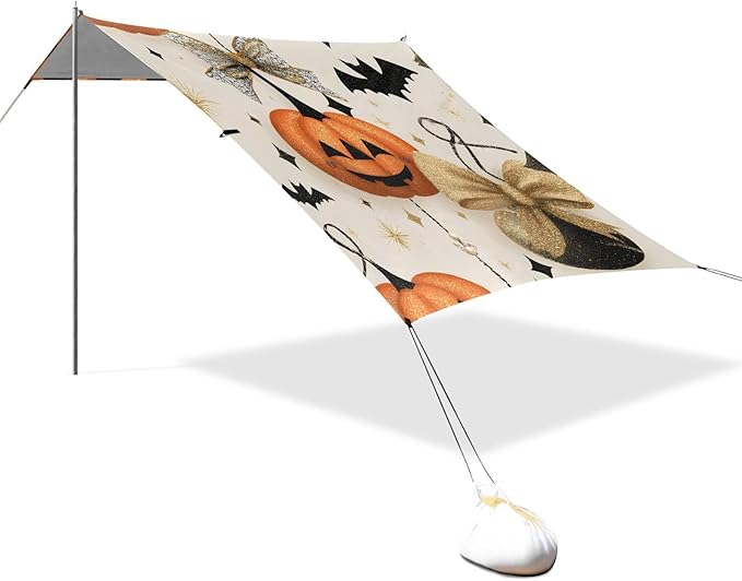ALAZA Pumpkin Pattern Beach Tent Sun Shelter Portable Canopy Sunshade for Outdoor Camping Picnics Backyard Fun 10x9 ft