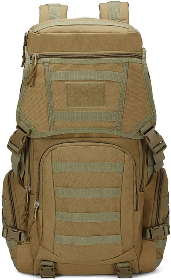 Outdoor Sports Pack Hiking Bag Tactical Rucksack Camo Knapsack Combat Camouflage Tactical Molle 50L Backpack - DW