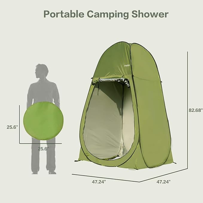 Pop Up Pod - Privacy Shower Tent with Carry Bag Dressing Room Instant Portable Toilet Stall for Camping Beach or Tailgate (Green)