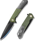 Pocket Knife For Men Folding Pocket Knife With 3.77 Sandvik 14C28N Blade &amp Micarta Handle Flipper Knife With 2-way Assisted Opening EDC Knife With Deep Pocket Clip For Hunting Camping