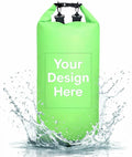 Custom Waterproof Dry Bag 40L–100L Personalized Logo/Text Roll Top Dry Sack for Kayak Boat (Green)