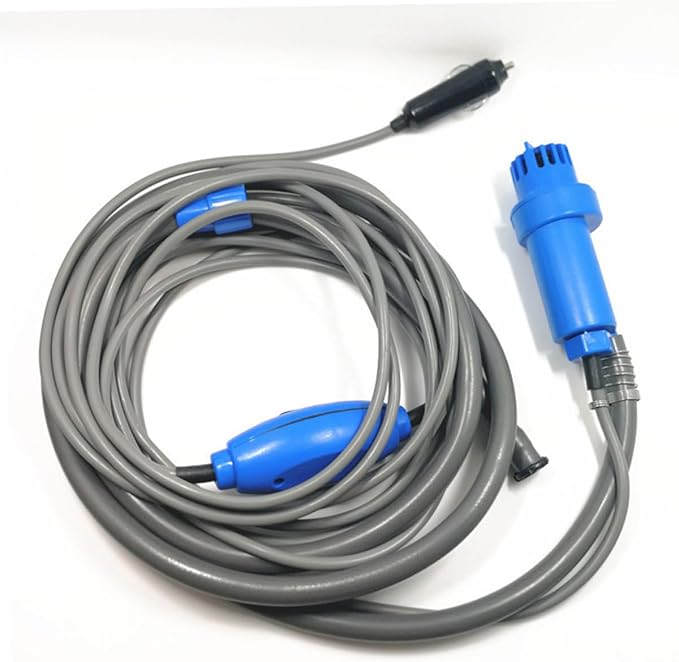 12v Camping Shower Pump Kit Portable Outdoor Shower Set Power Cable for Car/Travel
