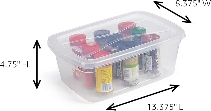 Rubbermaid Cleverstore 6 Qt Clear Storage Bins with Lids 12-Pack Stackable BPA-Free Made in USA