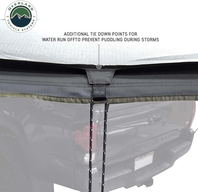 Overland Vehicle Systems 19689909 HD Nomadic 270 LTE Awning Passenger Side | 65 Sq Ft of Coverage | Dark Gray Fabric with Travel Cover Included | Twist and Lock Technology | Weather-Resistant