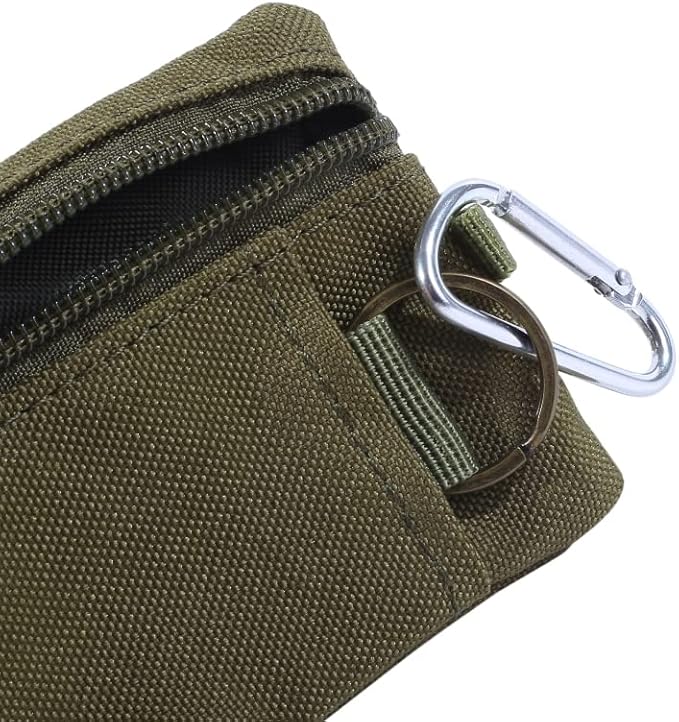 BYERZ Tactical Wallet EDC Molle Pouch Portable Key Card Case Outdoor Sports Coin Purse Hunting Bag Zipper Pack Multifunctional Bag New (Size : Green)