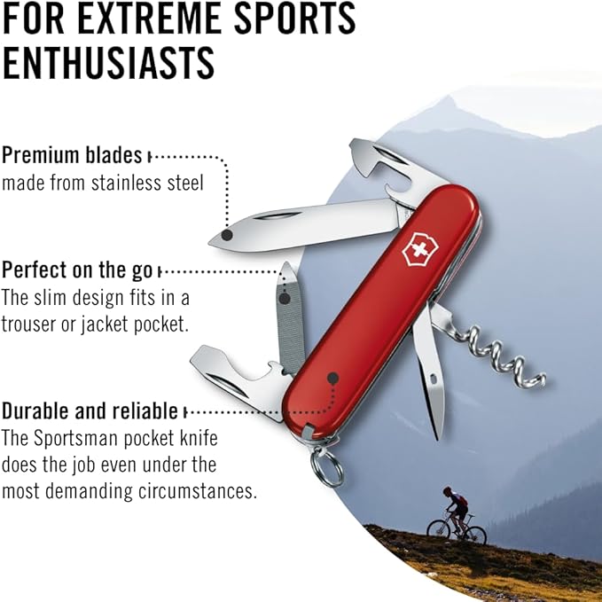 Victorinox Sportsman 13 Function Swiss Army Pocketknife Red