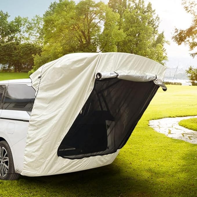 Car Side Awning Tent for SUV MPV Camping with Double Layer Mesh Design Waterproof 210D Oxford Fabric Outdoor Shelter Sunshade Canopy with Storage Bag