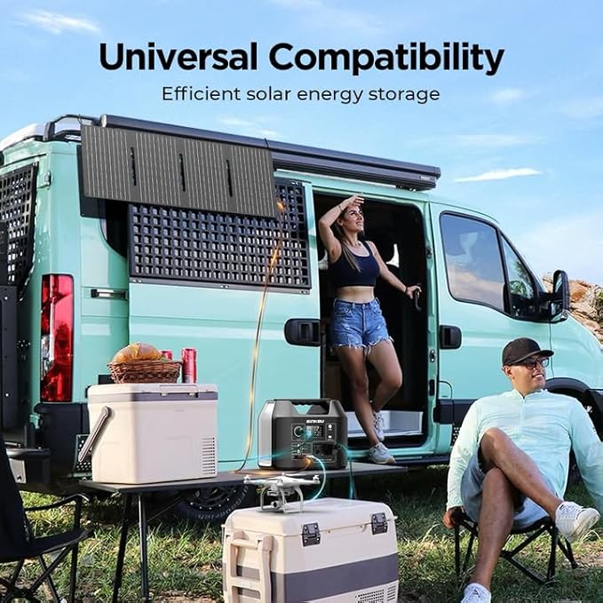 SinKeu Solar Generator with Panels Included - 300W Portable Power Station with 40W Solar Panel256Wh (80000mAh) LiFePO4 Battery with USB DC AC Outlets for Home Laptop RV Hurricane Camping