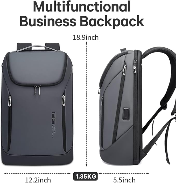 BANGE Business Smart Backpack Waterproof fit 15.6 Inch Laptop Backpack with USB Charging PortTravel Durable Backpack