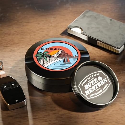 Buzz &amp Heaters Metal Container for Zyn | Metal Holder for Zyn |Metal Can for Zyn | Metal Cases for Zyn Holder | Metal Pouch Cans for Zyn | Offshore Beach &amp Sailboat