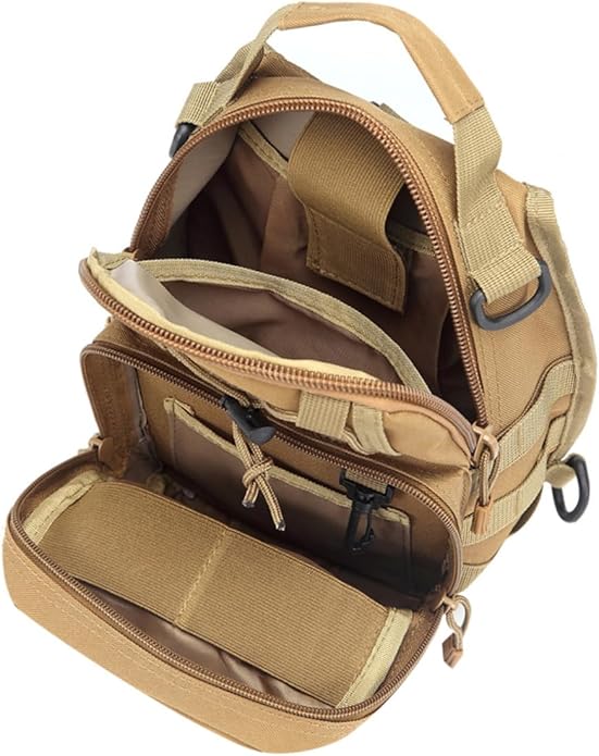 BESTYASH Professional Outdoor Chest Bag Compact and Lightweight Camping Pouch for Hiking Travel and Use Material Capacity for Phones Chargers and Mud Color