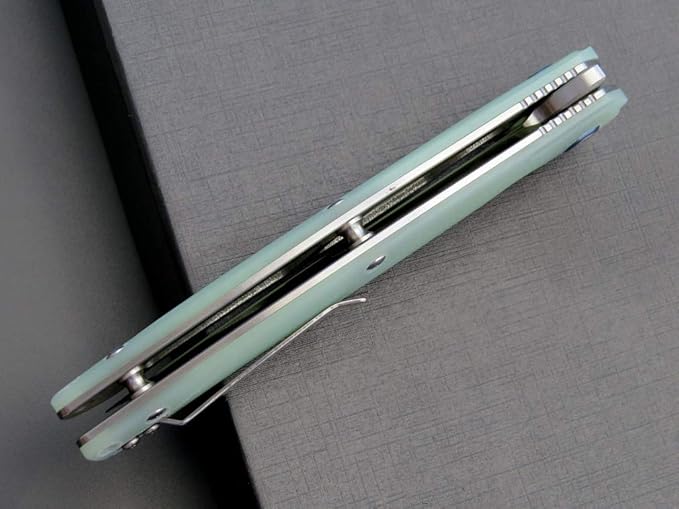 Eafengrow EF953 Pocket Folding Knife G10 Handle D2 BladeEDC Tool Knife for Outdoor Camping Hiking (Jade)