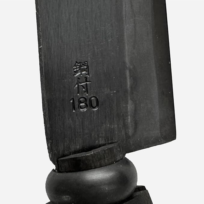 Japanese NATA Hatchet – Hand-Forged Steel &amp Iron Blade Using Traditional Swordsmithing Method | Black-Dyed Finish | Carved Wooden Handle | Leather case | Made in Japan