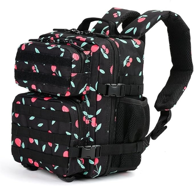 Jungle Leopard 9L Tactical Backpack for Men and Women Gym Outdoor Bag Travel Hiking Rucksack with Bottle Holder(Cherry)