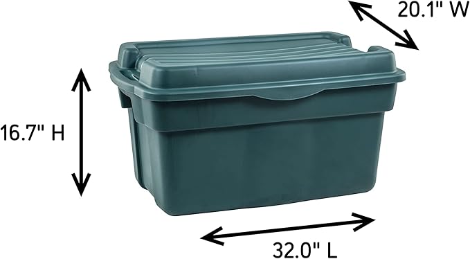 Rubbermaid ECOSense High-Top Storage Totes 28 Gal Pack of 3 Durable Reusable Large Plastic Storage Bins with Resting Hinged Lid Made from Recycled Materials