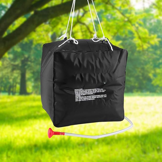 Camp Shower Bag Solar Light Weight Portable 40L Water Storage for Camping Hiking Beach Swimming Outdoor Travelling Made of Durable PVC Material Easy to Carry and Use