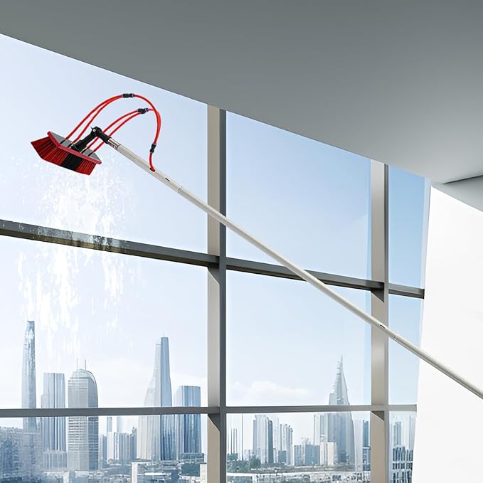 19.7Feet Reach Solar Panel Cleaning Brush &amp Pole Water Fed Pole KitSuitable for high Windows Cleaning Solar photovoltaic Panel Cleaning and Cleaning Cars Trucks Vans caravans Windows