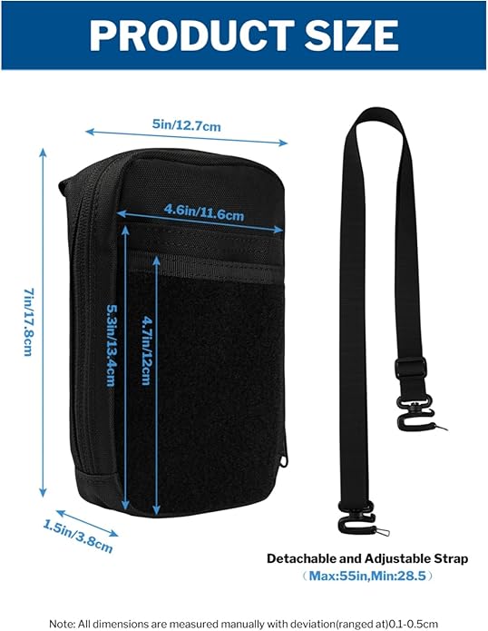VIPERADE CHS3 Tactical Utility Pouch Organizer Molle EDC Waist Pouch Shoulder Bag with Adjustable Strap EDC Sling Bag Tactical Fanny Pack for Men