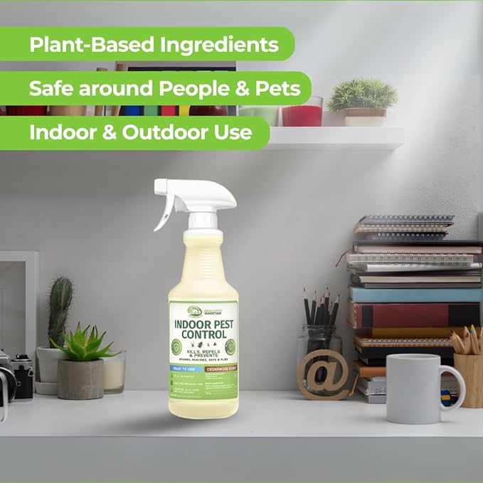 Mosquito Magician Indoor Pest Spray – Design for Indoor Use to Neutralize Spiders Roaches Ants &amp Flies with Plant-Sourced Essential Oils Efficient Ready to Use Home Pest Spray – Rosemary 16 OZ