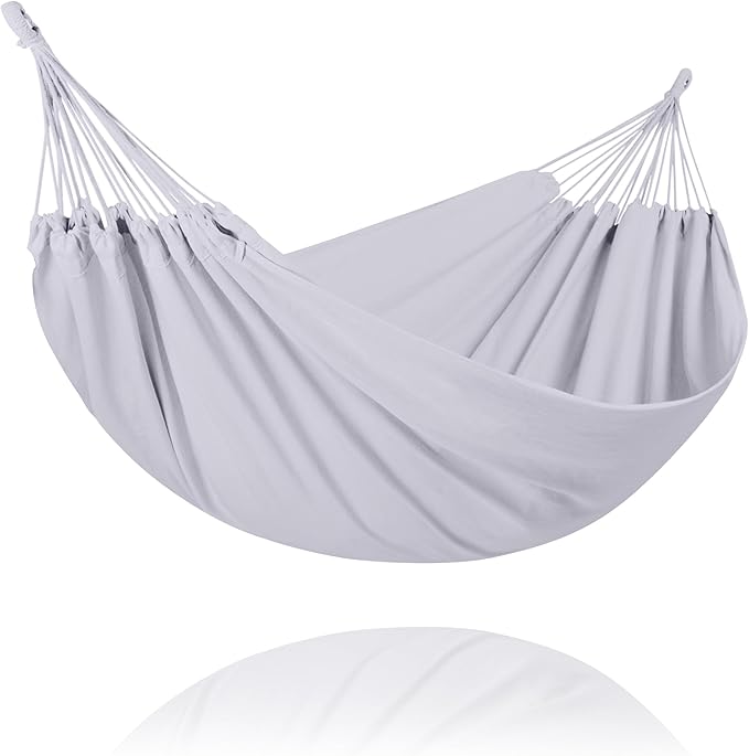 SUNCREAT Medium Size Tree Hammocks for Outside Patio Hammock Without Stand Light Gray