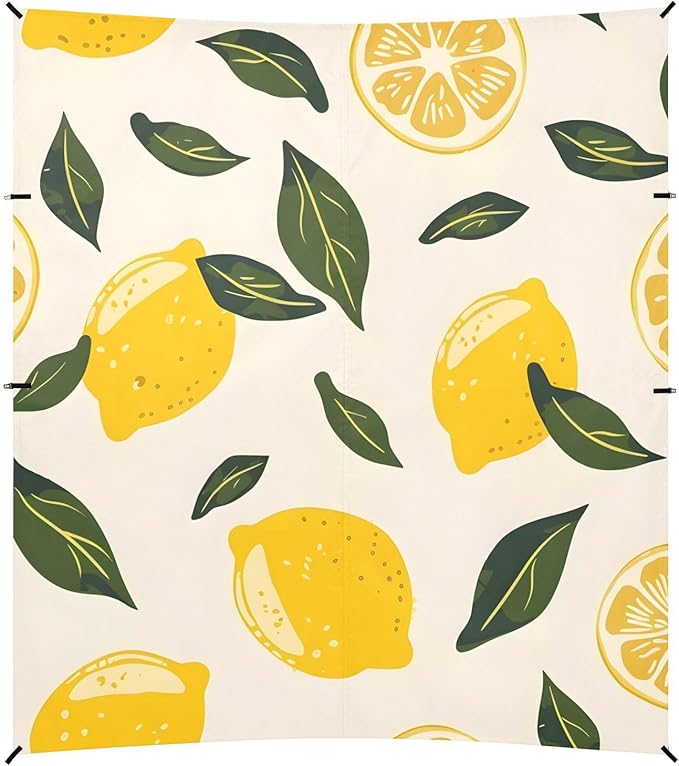 ALAZA Lemon Print Seamless Beach Tent Sun Shelter Portable Canopy Sunshade for Outdoor Camping Picnics Backyard Fun 10x9 ft