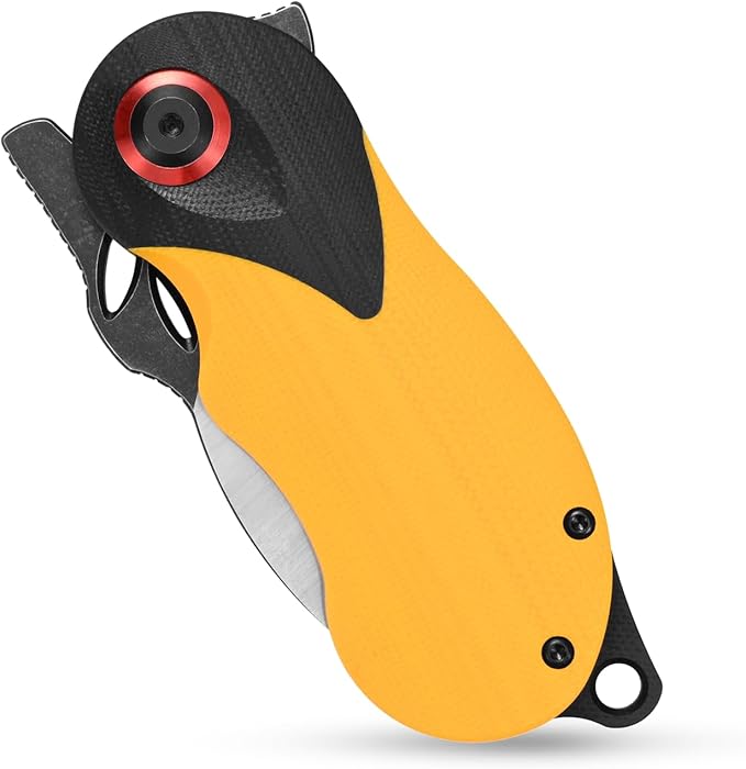 Sitivien ST159 Folding KnifeK110 Steel Blade with G10 Handle Chinese Zodiac Series EDC Tool Knife for Outdoor Camping Hiking Fishing(Yellow)