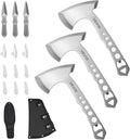 VEVOR Throwing Axes and Tomahawks 3 Pack Hatchet Axes and 3 Pack Knives Throwing Products Set Handle with Wrench and Bottle Opener Stainless Steel Black Nylon Sheath for Recreation Competition