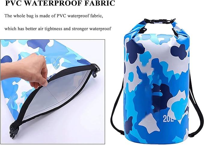 Floating Waterproof Drying Bag (20L) Lightweight Dry Storage Bag with Seal Snap &amp Shoulder Strap Suitable for Traveling Fishing (Color : Green)